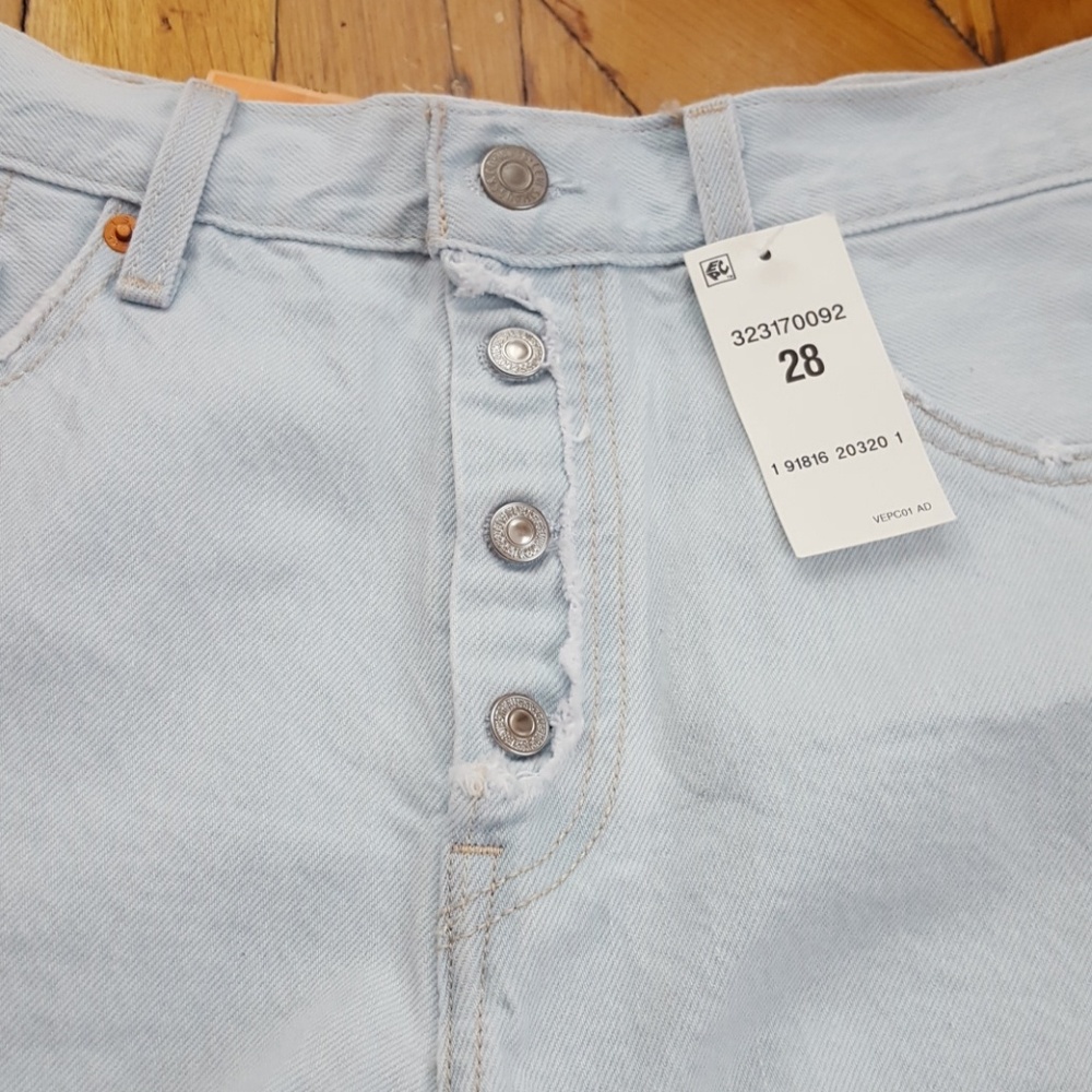 Levi's 501 Vintage High Rise Distressed Shorts - Picture 2 of 4